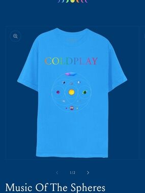 Coldplay 2022 Tour 'Music Of The Spheres' Blue Graphic Tee - Short Sleeve